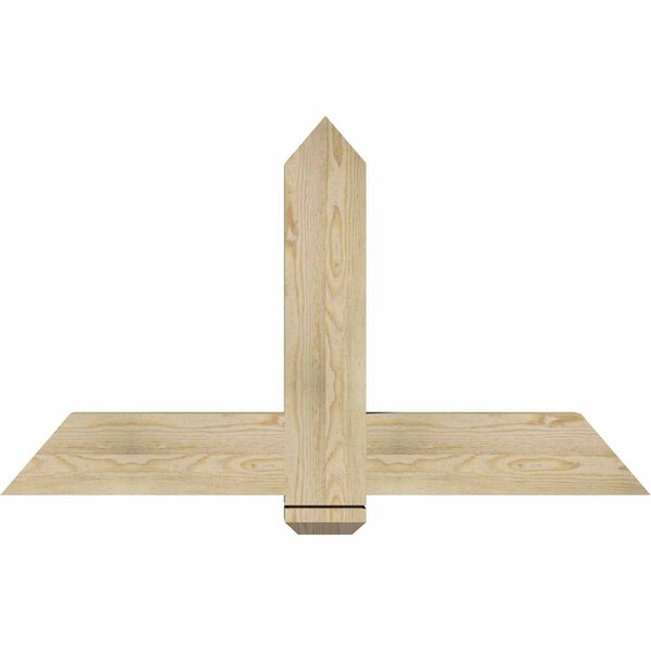 Ekena Millwork Eugene Rough Sawn Timber Gable Bracket, Douglas Fir, 48"W x 28"H x 4"D x 6"F, 14/12 Pitch GBW048X28X0406EUG00RDF - main